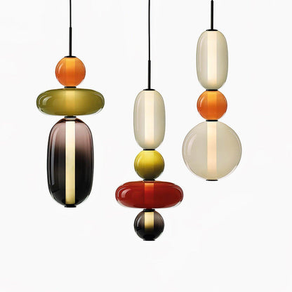 Elegante Designer-Hängelampe – Modernes Buntglas