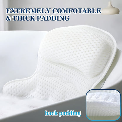 BathCloud 4D Bade­kissen | Ergonomisches Nacken- & Rücken­stütz­kissen mit Anti-Rutsch-Saugnäpfen