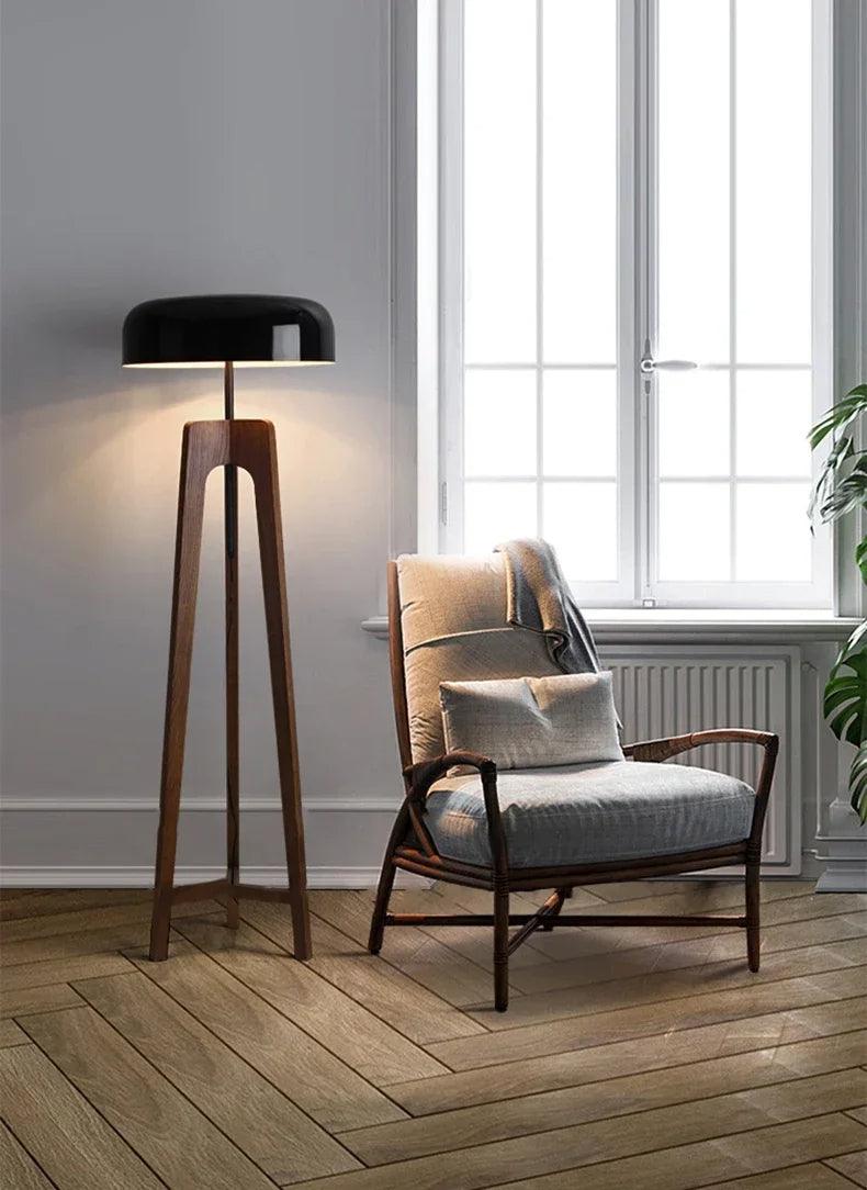 ArborLight | Holz-Dreibein-Stehleuchte | Art-Deco Design & Moderne LED-Beleuchtung für Wohnzimmer