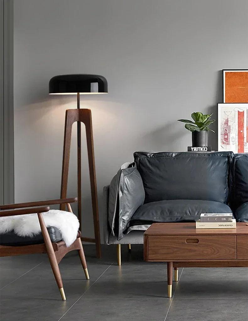 ArborLight | Holz-Dreibein-Stehleuchte | Art-Deco Design & Moderne LED-Beleuchtung für Wohnzimmer