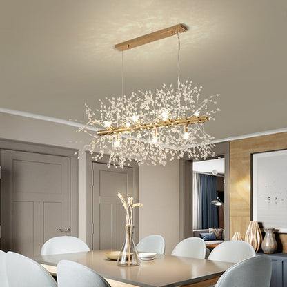 Moderne LED-Hängelampe aus Metall in Weißgold – ideal für Wohnzimmer & Esszimmer