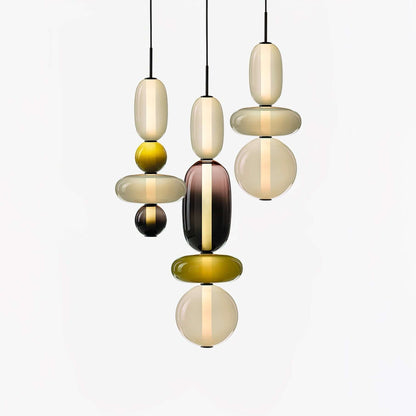 Elegante Designer-Hängelampe – Modernes Buntglas
