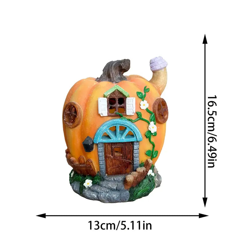 Halloween Solar Kürbishaus – LED Märchen-Dekoleuchte für Garten & Terrasse