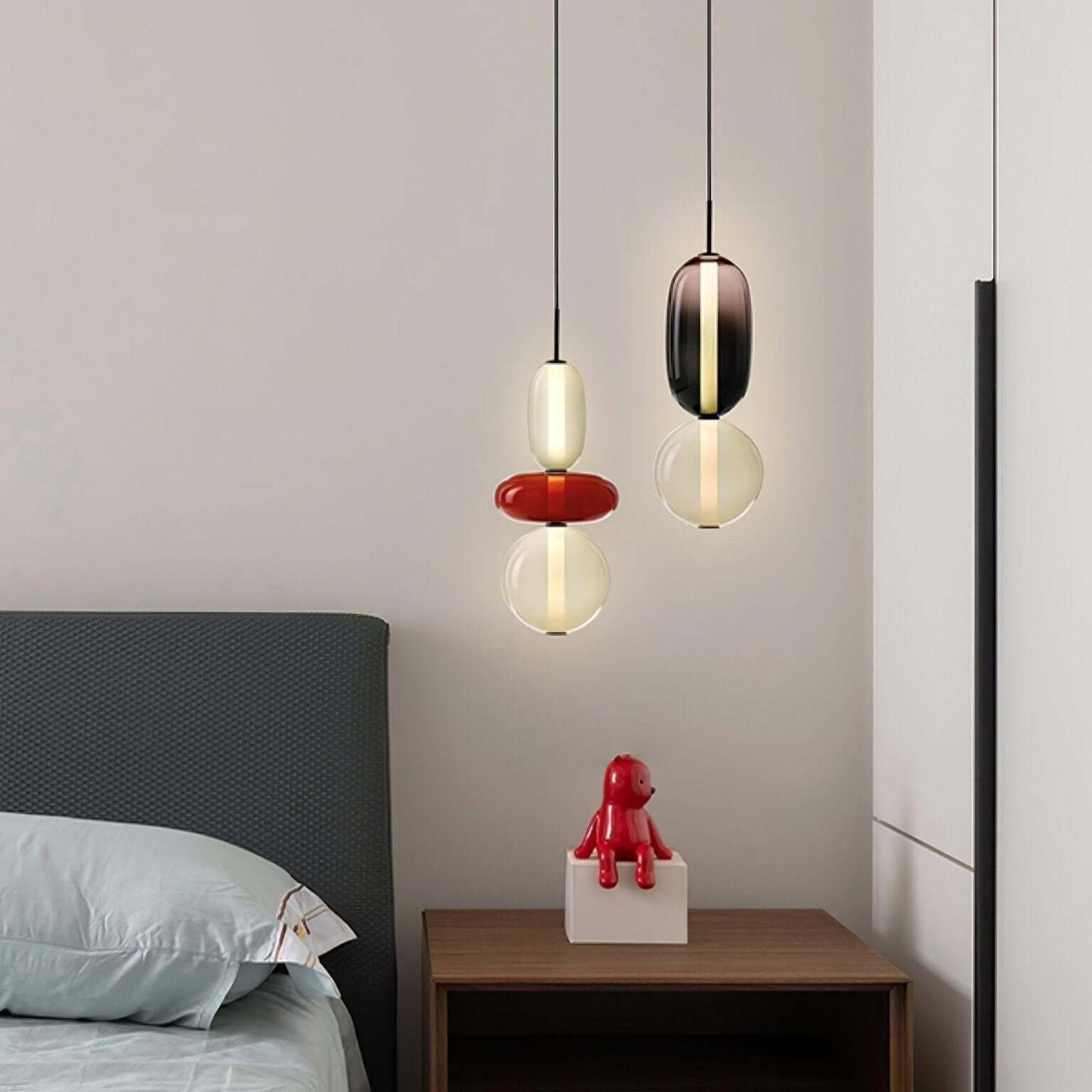 Elegante Designer-Hängelampe – Modernes Buntglas