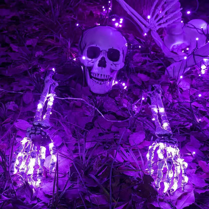 Halloween Solar Skelett Arme – Leuchtende Schädel für Garten & Deko
