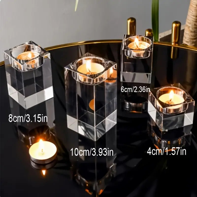 Halloween & Weihnachten Kristall Kerzenhalter – Edles 4er-Set für Festliche Deko