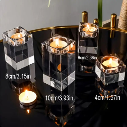 Halloween & Weihnachten Kristall Kerzenhalter – Edles 4er-Set für Festliche Deko