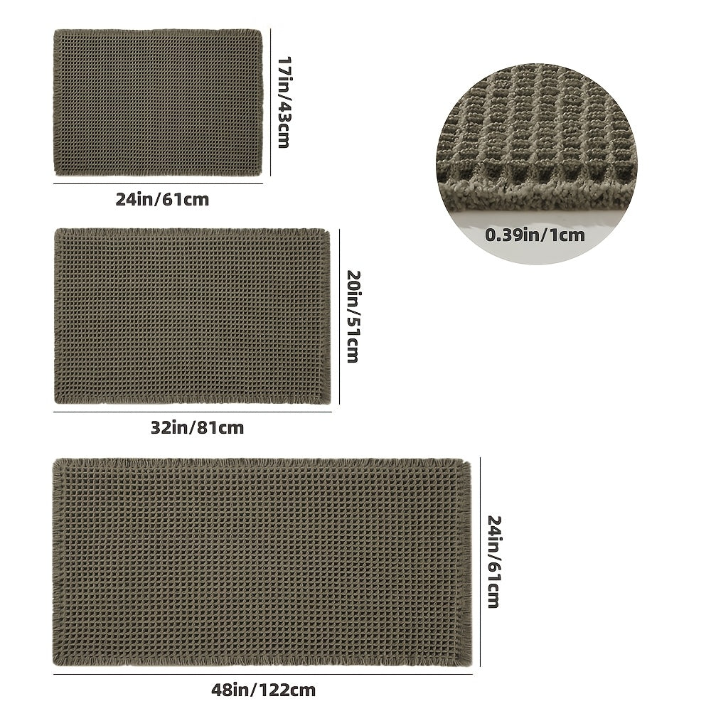 AbsorbEase WafelMat | Ultra-absorberende badmat met kwastjes