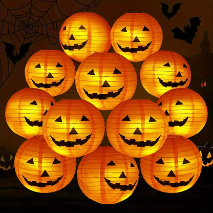 Halloween Papier Laternen – Kürbis-Deko für Garten, Terrasse & Party