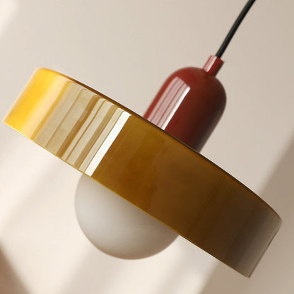 Lunari Halo | Hängeleuchte aus farbigem Glas im Bauhaus-Stil