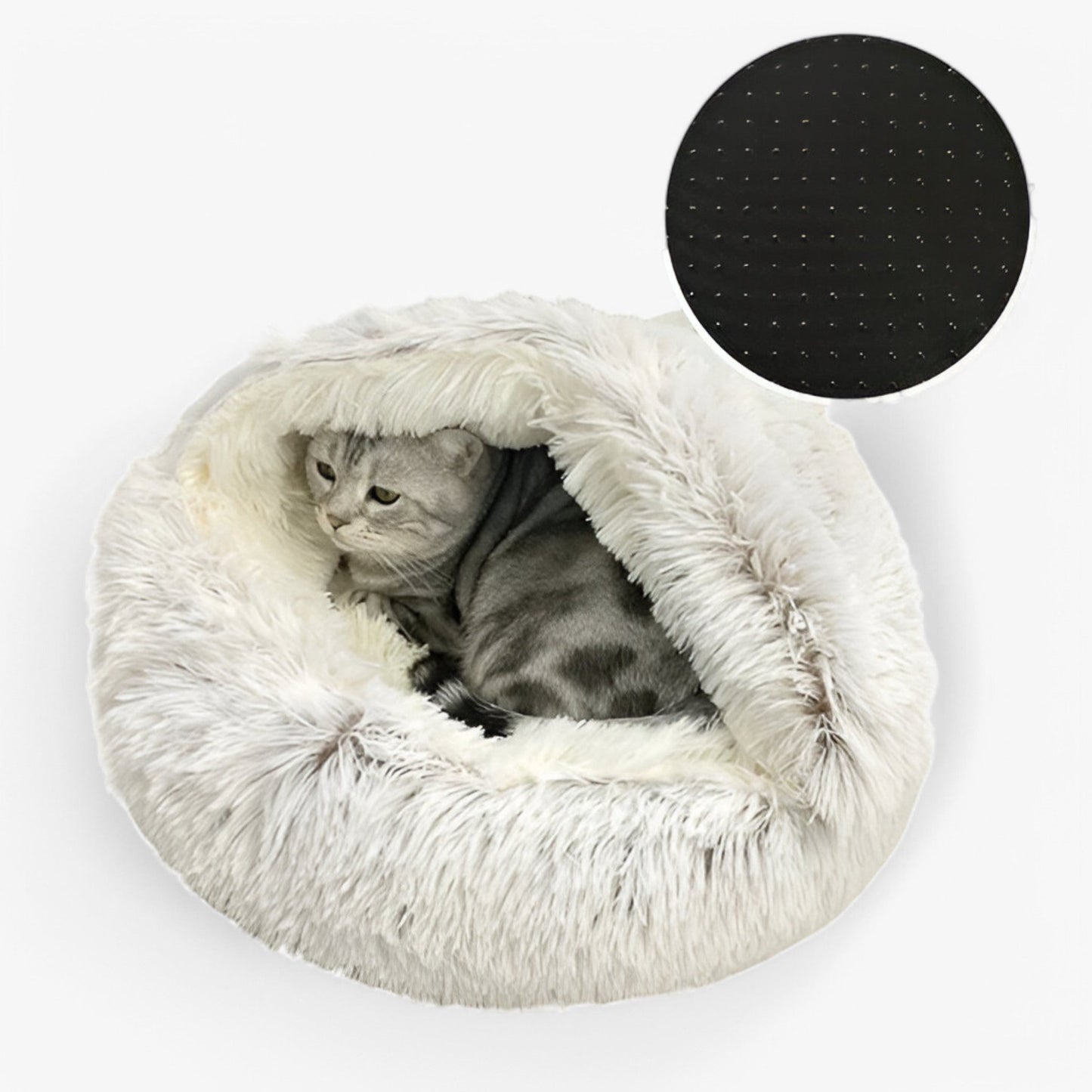Lunaro Nest | Flauschiges Winterbett mit rutschfester Unterseite für Haustiere