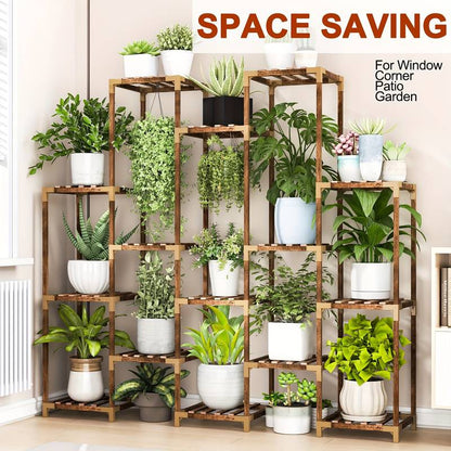 VerveVogue Pflanzenständer | Großes 15-stöckiges Pflanzenregal für Indoor & Outdoor