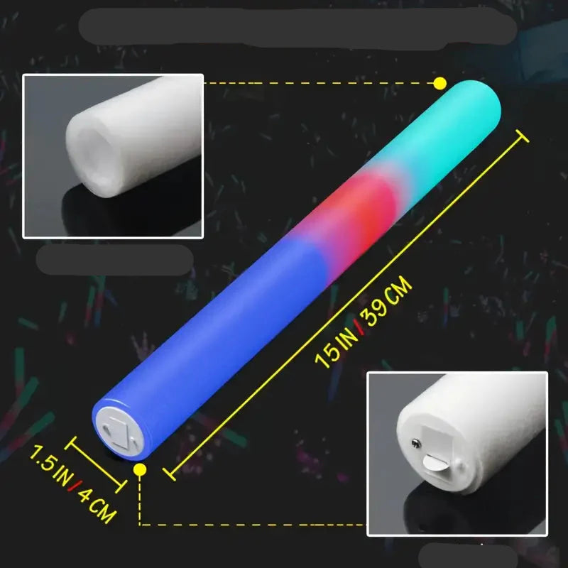 Halloween LED Schaumstoff Sticks – Bunte Partylichter für Events & Festivals (12 Stück)