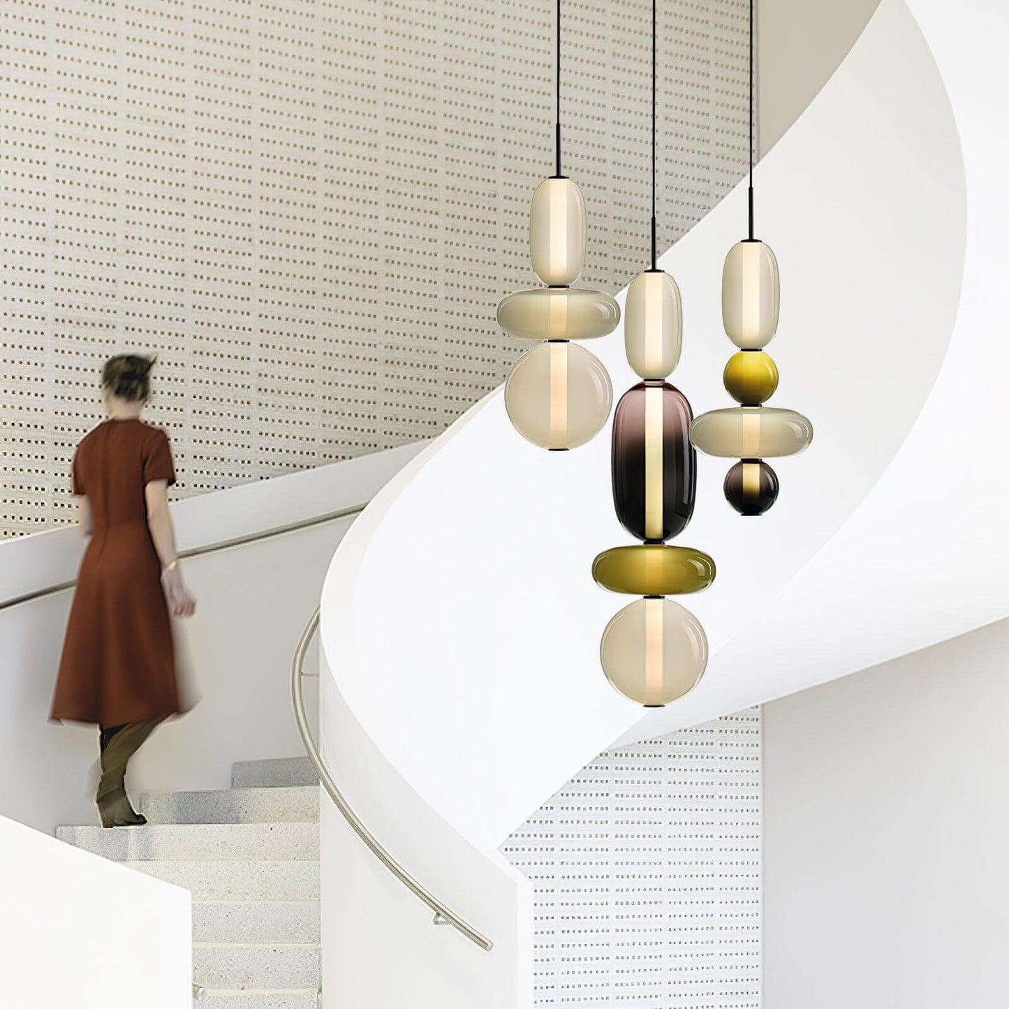 Elegante Designer-Hängelampe – Modernes Buntglas