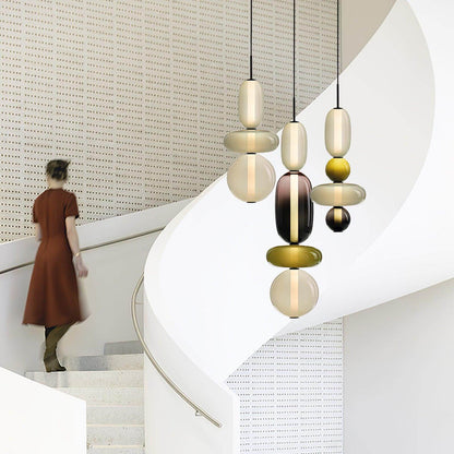 Elegante Designer-Hängelampe – Modernes Buntglas
