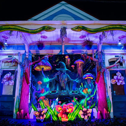 Halloween Fluoreszierendes Wandtuch – Mystische Wanddeko mit Leuchteffekt