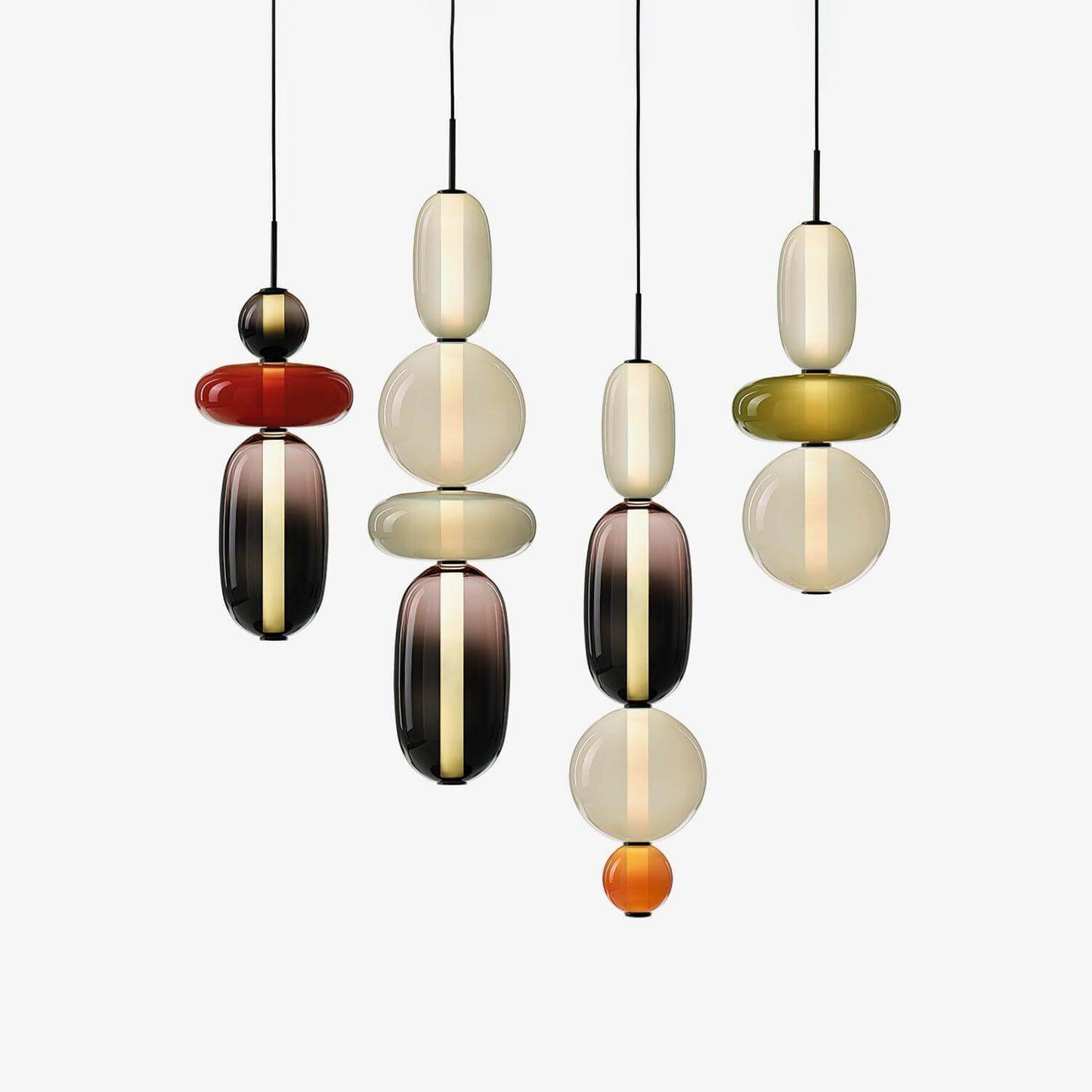 Elegante Designer-Hängelampe – Modernes Buntglas