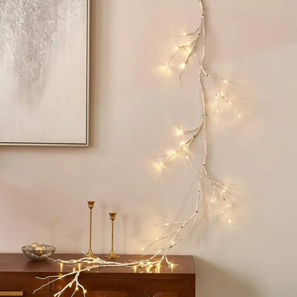 Halloween & Weihnachten LED Zweig Girlande – 180 cm Deko mit 48 LEDs & Timer