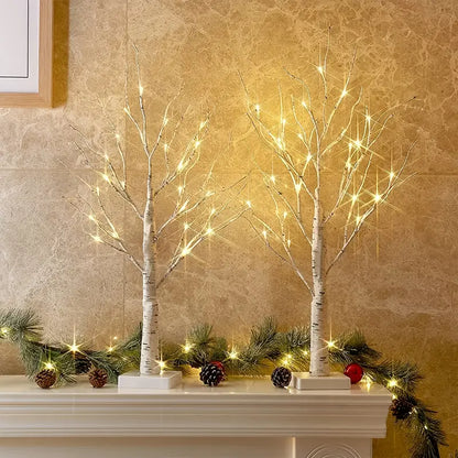 2-delige set LED berkenboom lampen (24 LEDs) – kerst- & decoratieverlichting