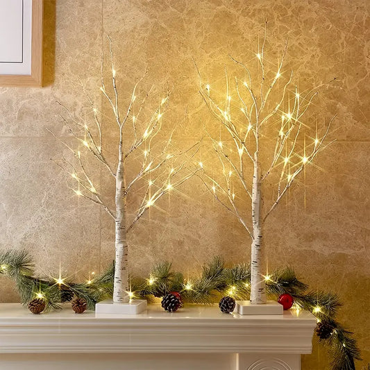 2-delige set LED berkenboom lampen (24 LEDs) – kerst- & decoratieverlichting