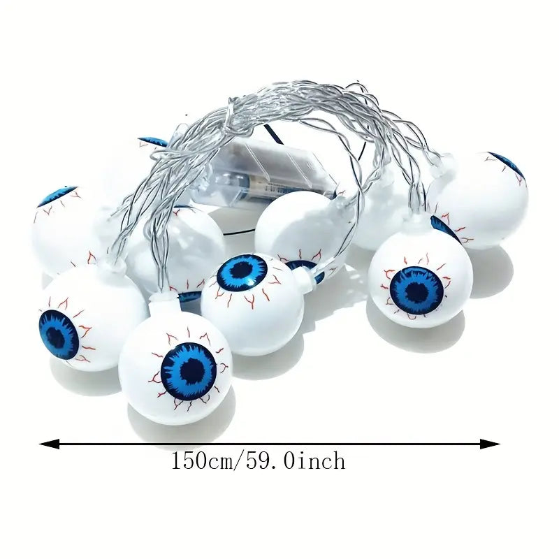 Halloween Augen Lichterkette – Gruselige LED Partydeko für drinnen & draußen