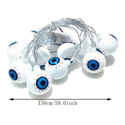 Halloween Augen Lichterkette – Gruselige LED Partydeko für drinnen & draußen