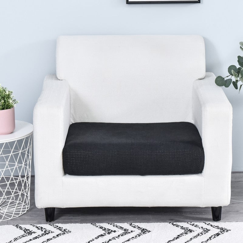 Velvona Form | Elastischer Jacquard-Sofabezug in Volltonfarbe für Eck- & Sitzpolster