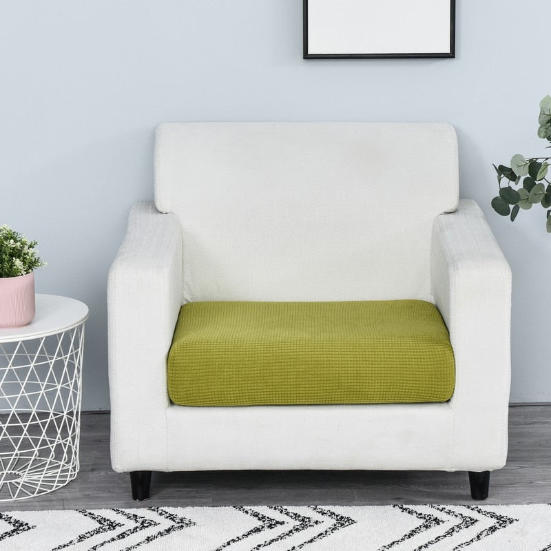 Velvona Form | Elastischer Jacquard-Sofabezug in Volltonfarbe für Eck- & Sitzpolster