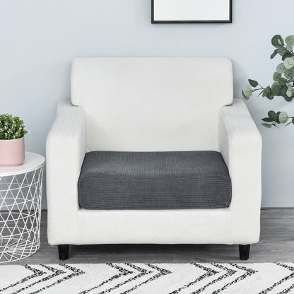Velvona Form | Elastischer Jacquard-Sofabezug in Volltonfarbe für Eck- & Sitzpolster
