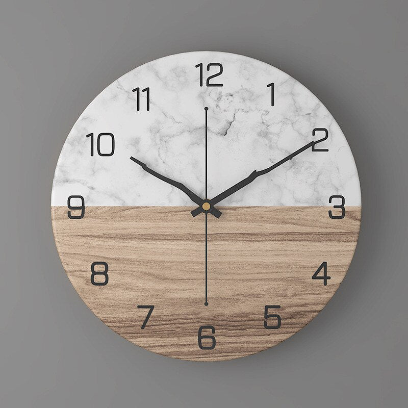 Marbelle | Moderne Wanduhr in Marmoroptik | Kreatives Design & Zeitlose Eleganz für stilvolle Wohnräume