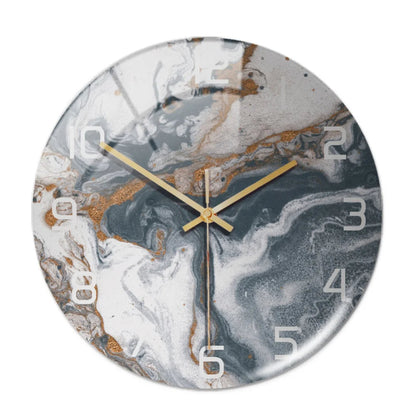 Marbela | Moderne Wanduhr im Marmor-Look