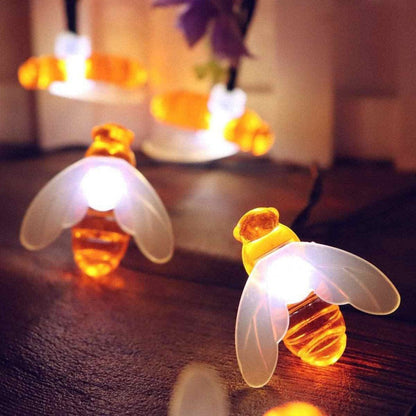 Solar-Lichterkette mit Honigbienen – Wasserdicht & Energiesparend für den Garten