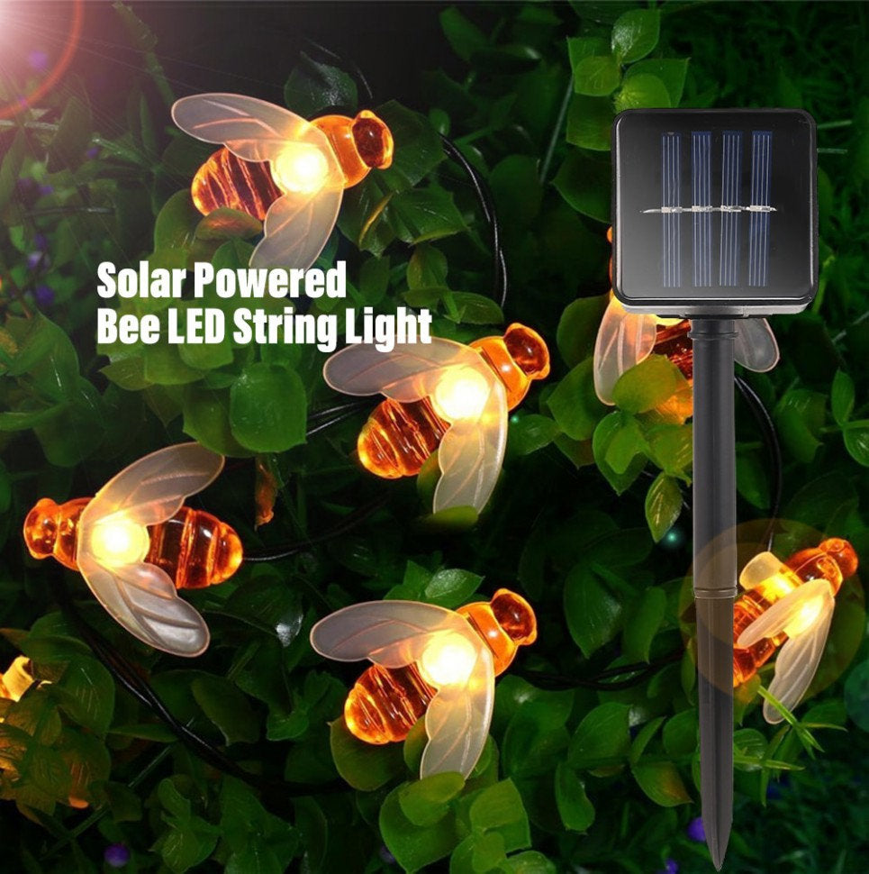 Solar-Lichterkette mit Honigbienen – Wasserdicht & Energiesparend für den Garten