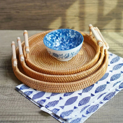 Solbryn Tray | Handgefertigtes Tablett aus Rattan im Naturstil