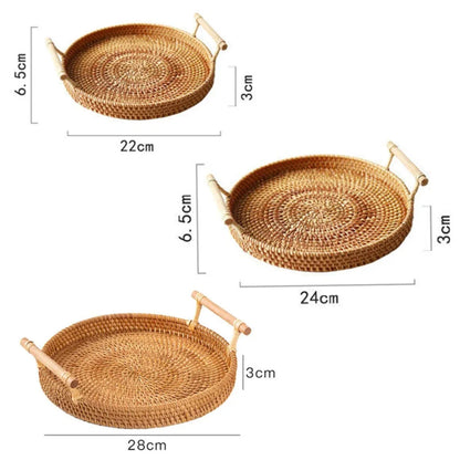Solbryn Tray | Handgefertigtes Tablett aus Rattan im Naturstil