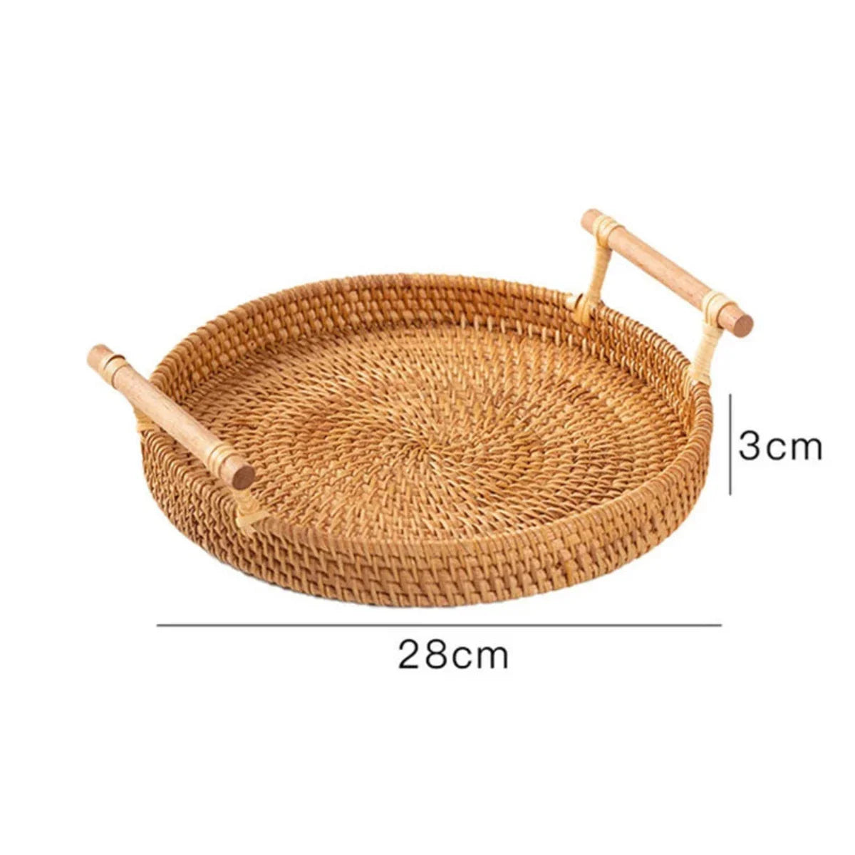 Solbryn Tray | Handgefertigtes Tablett aus Rattan im Naturstil