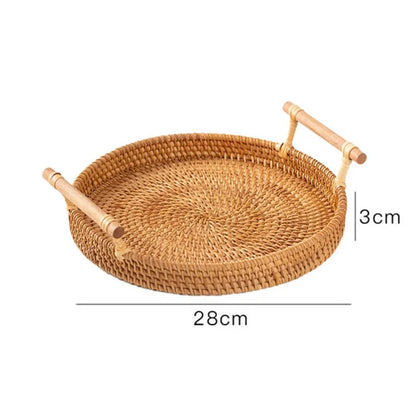 Solbryn Tray | Handgefertigtes Tablett aus Rattan im Naturstil