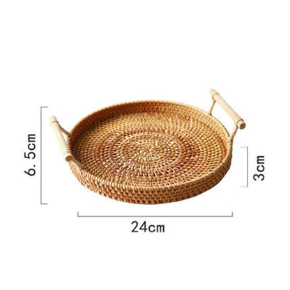 Solbryn Tray | Handgefertigtes Tablett aus Rattan im Naturstil