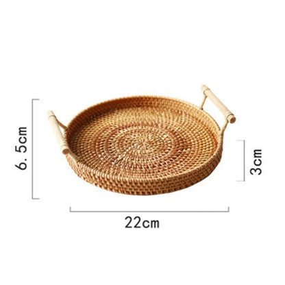 Solbryn Tray | Handgefertigtes Tablett aus Rattan im Naturstil