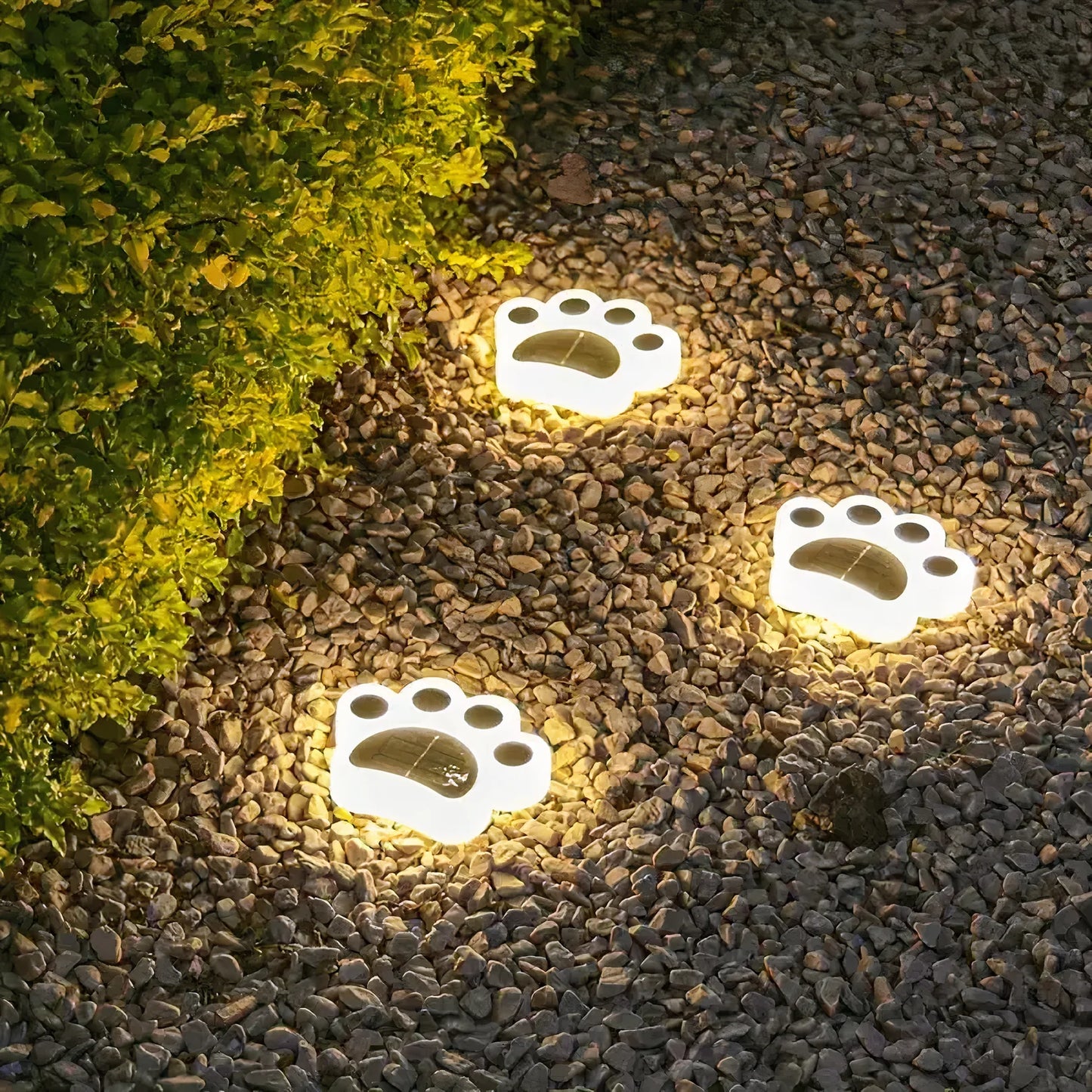 Solvi Paw | Solarbetriebene LED-Gartenlichter in Pfotenform mit Erdspieß