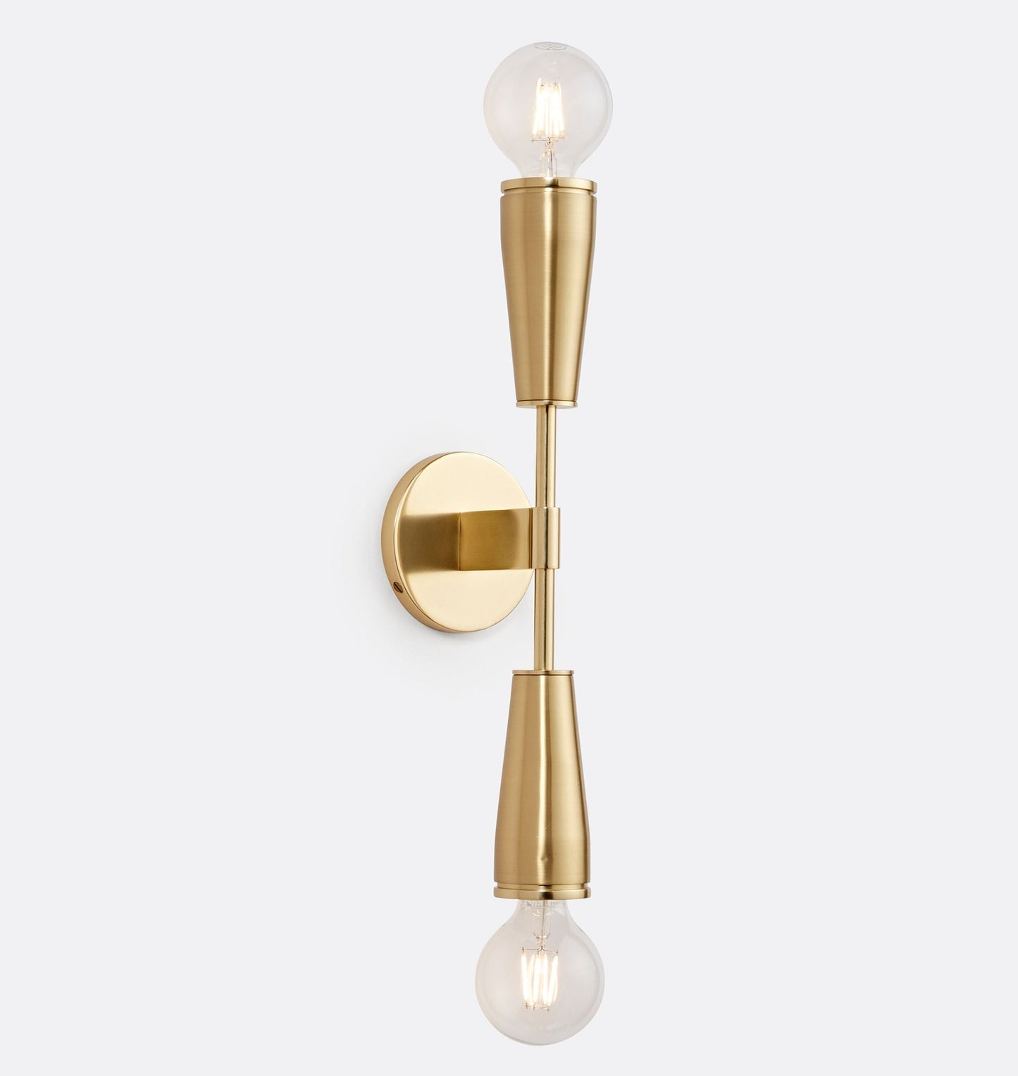 Zweiflammige glazen wandlamp – elegant retrodesign met metaal & E27-fitting