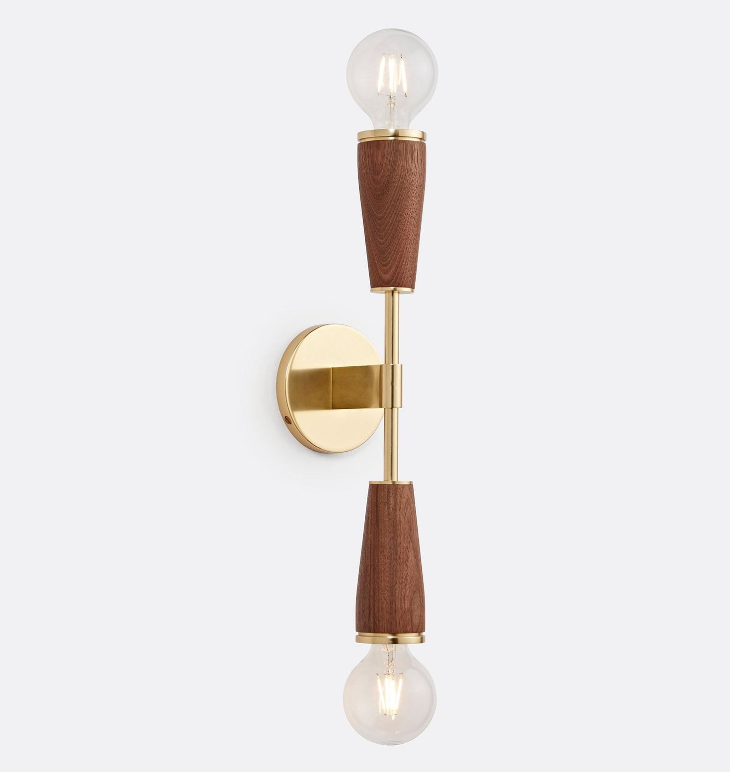 Zweiflammige glazen wandlamp – elegant retrodesign met metaal & E27-fitting