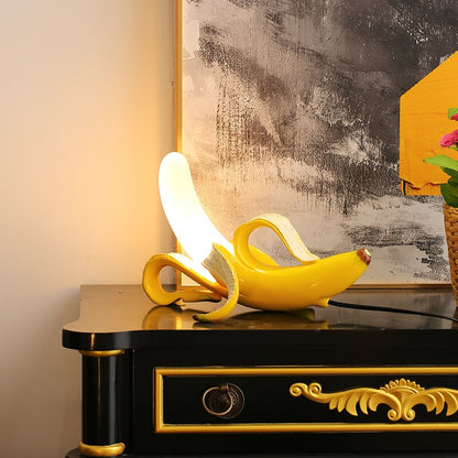 Lunara Deco | Art-Déco-Tischlampe im Bananenblatt-Design