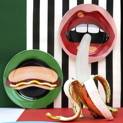 Lunara Deco | Art-Déco-Tischlampe im Bananenblatt-Design