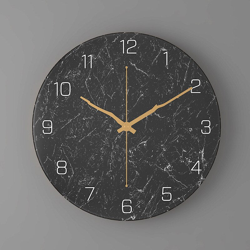Marbelle | Moderne Wanduhr in Marmoroptik | Kreatives Design & Zeitlose Eleganz für stilvolle Wohnräume
