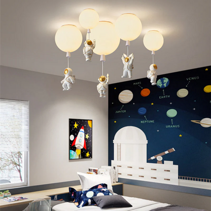Stellari Orbit | verspielte LED-Deckenleuchte für Kinderzimmer im Astronauten-Design