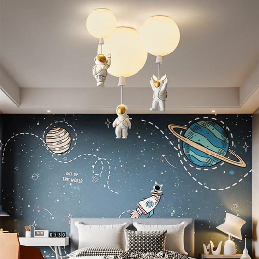 Stellari Orbit | verspielte LED-Deckenleuchte für Kinderzimmer im Astronauten-Design
