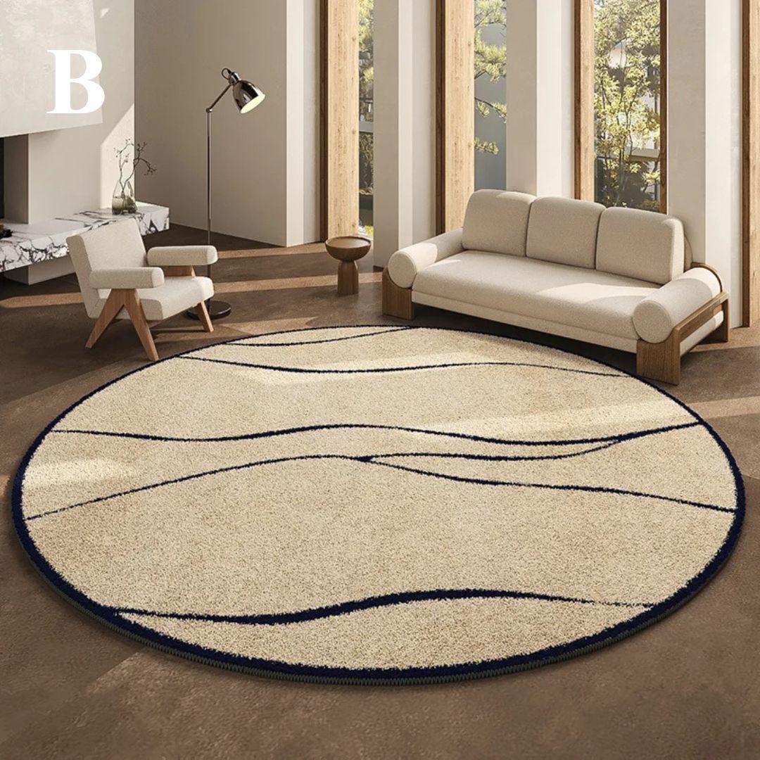 LunaWeave | Runder Teppich für Zuhause | Luxuriöser Teppich im französischen Stil – weich, elegant & pflegeleicht
