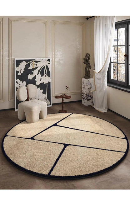 LunaWeave | Runder Teppich für Zuhause | Luxuriöser Teppich im französischen Stil – weich, elegant & pflegeleicht