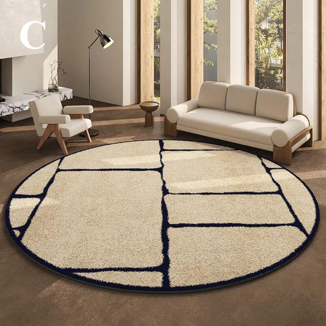 LunaWeave | Runder Teppich für Zuhause | Luxuriöser Teppich im französischen Stil – weich, elegant & pflegeleicht